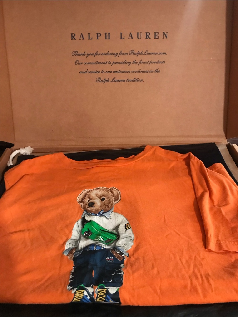 Polo Ralph Lauren Youth Orange Polo Bear Tee Size XL 18-20